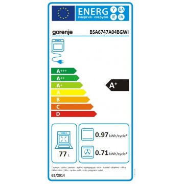 Gorenje BSA6747A04BGWI Φούρνος άνω Πάγκου 77lt χωρίς Εστίες Μαύρος 034019701 Gorenje BSA6747A04BGWI Φούρνος άνω Πάγκου 77lt χωρίς Εστίες Μαύρος 034019701